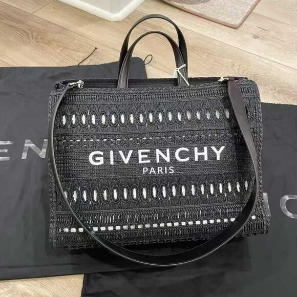 NWT Authentic Givenchy G-Tote woven faux-raffia tote bag - Picture 1 of 12